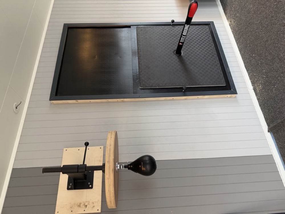 Speed bag platform and wall mats