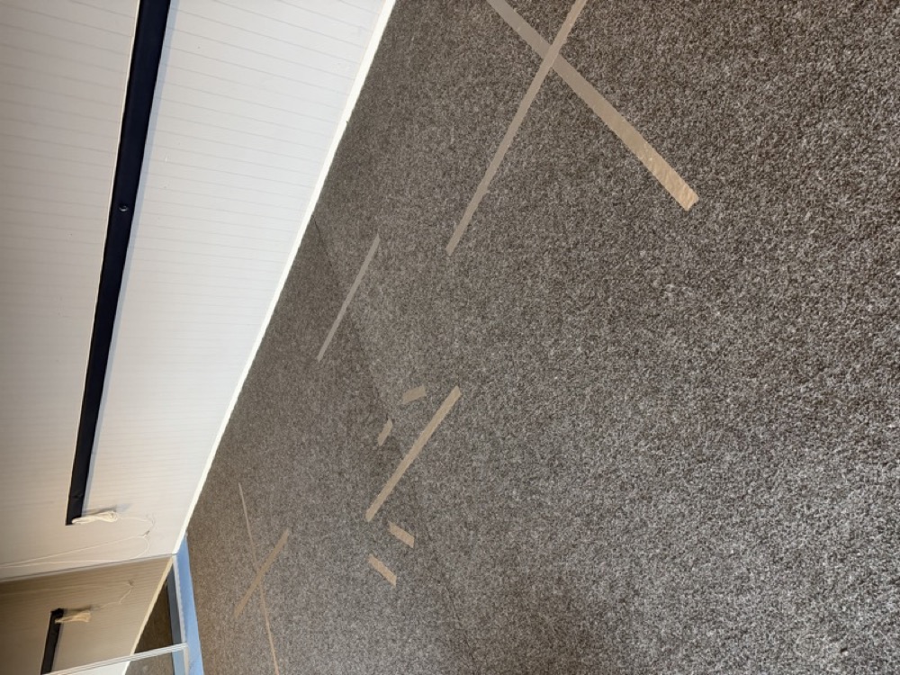 Footwork tape marks on floor